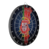 Portugalflagge und -karte dartscheibe (Vorderseite Links)