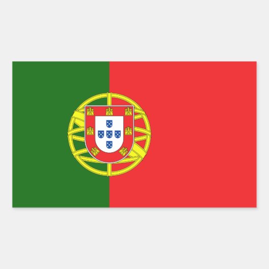 Portugese Flagge Rechteckiger Aufkleber (Vorderseite)