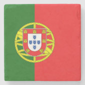 Portugese Flagge Steinuntersetzer (Vorderseite)