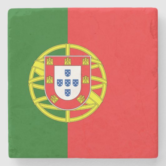 Portugese Flagge Steinuntersetzer (Vorderseite)