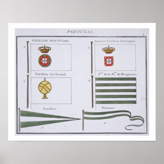 Portugese Flags, aus einem französischen Flaggenbu Poster (Vorne)