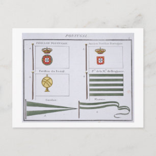 Portugese Flags, aus einem französischen Flaggenbu Postkarte