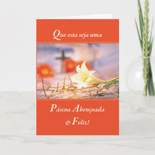 Portugese Religiou Gesegnet und Joyous Orange Oran Feiertagskarte