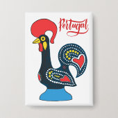 Portugese Rooster Button (Vorderseite)