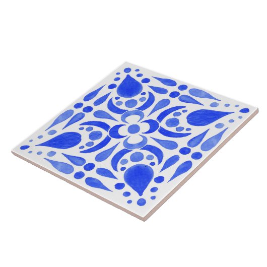 Portugese Themed Blue White Tile Muster Fliese (Seite)