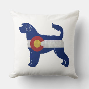 Portugese Wasserhund Colorado Flag Kissen