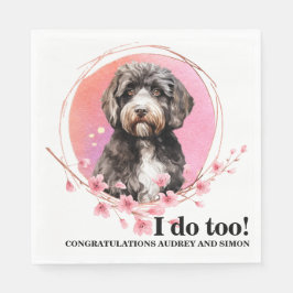 Portugese Wasserhund Hochzeit Napkins mit Foto Serviette