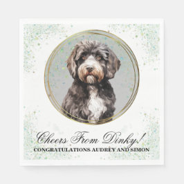Portugese Wasserhund Hochzeit Napkins mit Foto Serviette