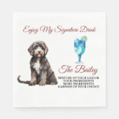 Portugese Wasserhund Hochzeitspass Serviette (Vorderseite)
