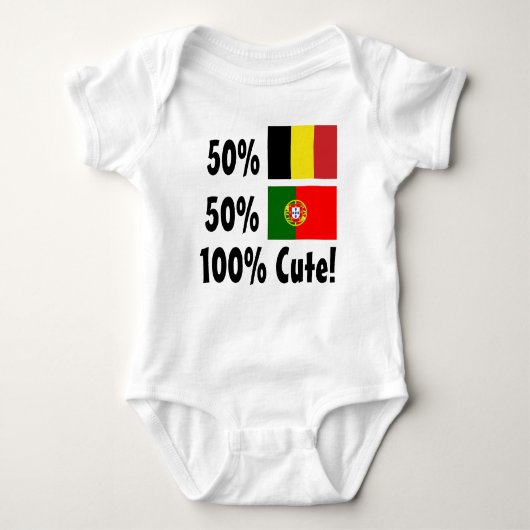 Portugiese 100% 50% Belgier-50% niedlich Baby Strampler (Vorderseite)