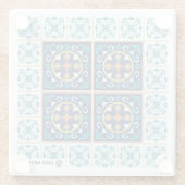 Portugiese Azulejo Fliesen-Glas-Untersetzer Glasuntersetzer (Rückseite)