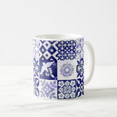 Portugiese Azulejos deckt Tasse mit Ziegeln (VorderseiteRechts)