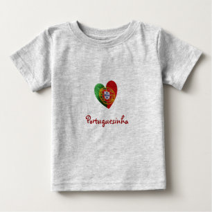 Portugiese: Babyherz u. -flagge Baby T-shirt