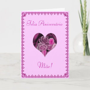 Portugiese: Birthday flowers Karte