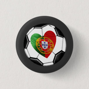 Portugiese: Buttonflagge u. -herz Button