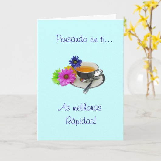 Portugiese: Erhalten Sie Brunnen - als melhoras! Karte (Gelbe Blume)