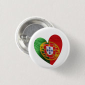 Portugiese: Flagge u. Herz Button (Vorne & Hinten)