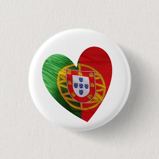 Portugiese: Flagge u. Herz Button (Vorderseite)