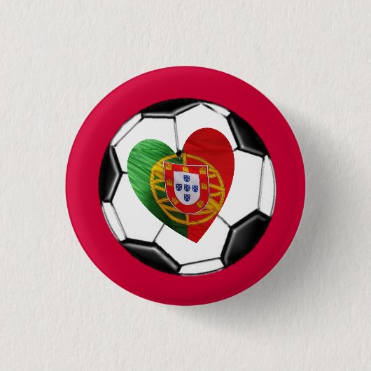 Portugiese: Flagge u. Herz Button (Vorderseite)