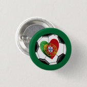 Portugiese: Flagge u. Herz Button (Vorne & Hinten)