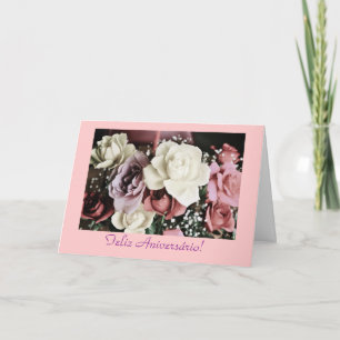 Portugiese: Geburtstagsrosen Rosas de Aniversário Karte