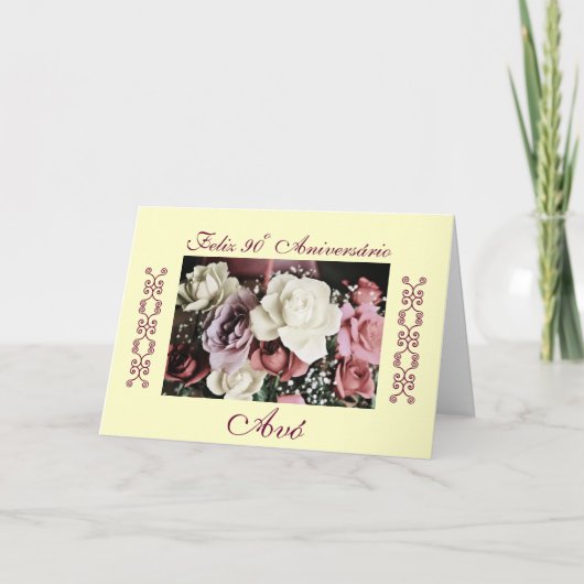 Portugiese: Parabéns avó/der Geburtstag der Karte (Vorderseite)