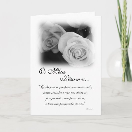 Portugiese: Poema de Condolencias Karte (Vorderseite)