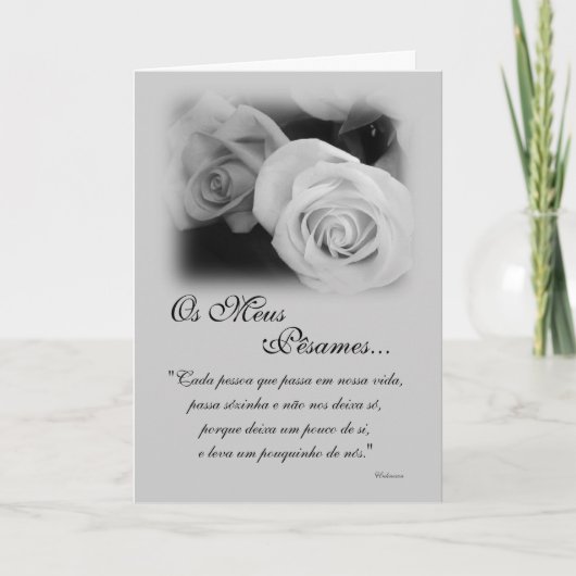 Portugiese: Poema de Condolencias Karte (Vorderseite)