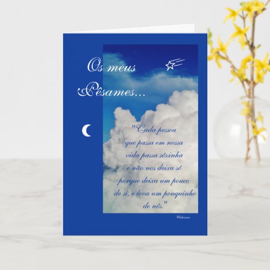 Portugiese: Poema de Condolencias Karte (Gelbe Blume)