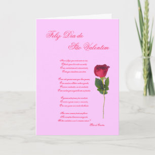 Portugiese: poema e Rosa - Valentinstag Feiertagskarte