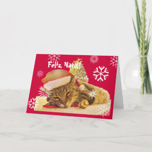 Portugiese: WeihnachtenMiezekatze/Gatinho nicht Feiertagskarte