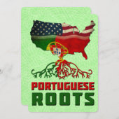 Portugiesisch American Roots Invites Einladung (Vorne/Hinten)
