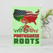 Portugiesisch American Roots Invites Einladung (Stehend Vorderseite)