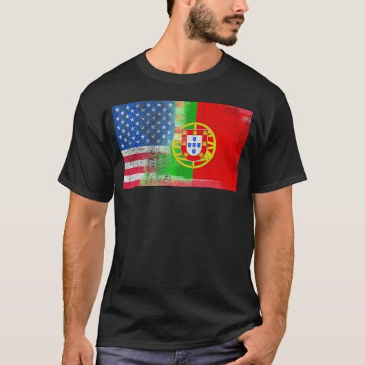 Portugiesisch Amerikanisch Halb Portugal Halb Amer T-Shirt (Vorderseite)