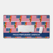 PORTUGIESISCH-AMERIKANISCHE Flag-Karte Schreibtischunterlage (Tastatur & Maus)