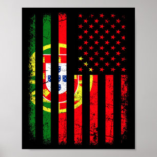 Portugiesisch Amerikanische Flagge Portugal Amerik Poster