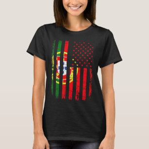 Portugiesisch Amerikanische Flagge Portugal Amerik T-Shirt
