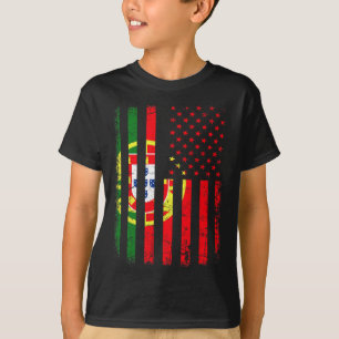 Portugiesisch Amerikanische Flagge Portugal Amerik T-Shirt