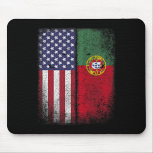 Portugiesisch Amerikanische Flagge Portugal USA Fü Mousepad
