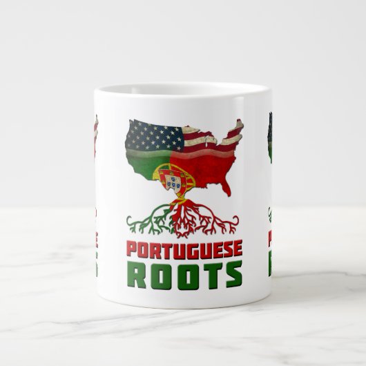 Portugiesisch-Amerikanische Roots-Tasse Jumbo-Tasse (Vorderseite)