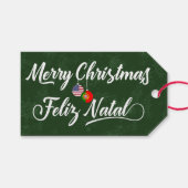 Portugiesisch-Amerikanischer Weihnachtsgeschenk-Ta Geschenkanhänger (Vorderseite (Horizontal))