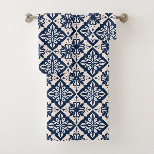 Portugiesisch Azulejo Blue und White Badhandtuch Set (Insitu)