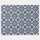 Portugiesisch Azulejo Blue und White Fleecedecke (Vorderseite (Horizontal))