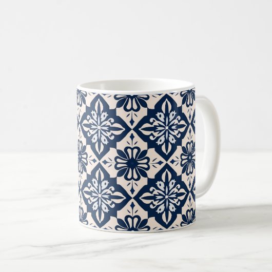 Portugiesisch Azulejo Blue und White Kaffeetasse (VorderseiteRechts)