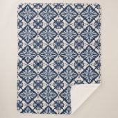 Portugiesisch Azulejo Blue und White Sherpadecke (Vorderseite)