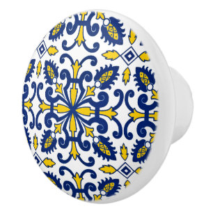 Portugiesisch Azulejo Decorative Blue Yellow Kitch Keramikknauf