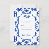 Portugiesisch-blaue Farbtöne Save The Date (Vorderseite)