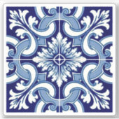 Portugiesisch-blaue Fliese Aufkleber (Vorderseite)