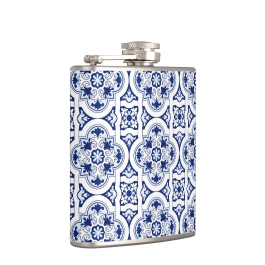 Portugiesisch-blaue Fliese Flachmann (Rechts)