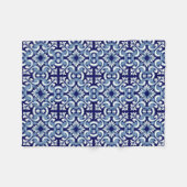Portugiesisch-blaue Fliese Fleecedecke (Vorderseite (Horizontal))